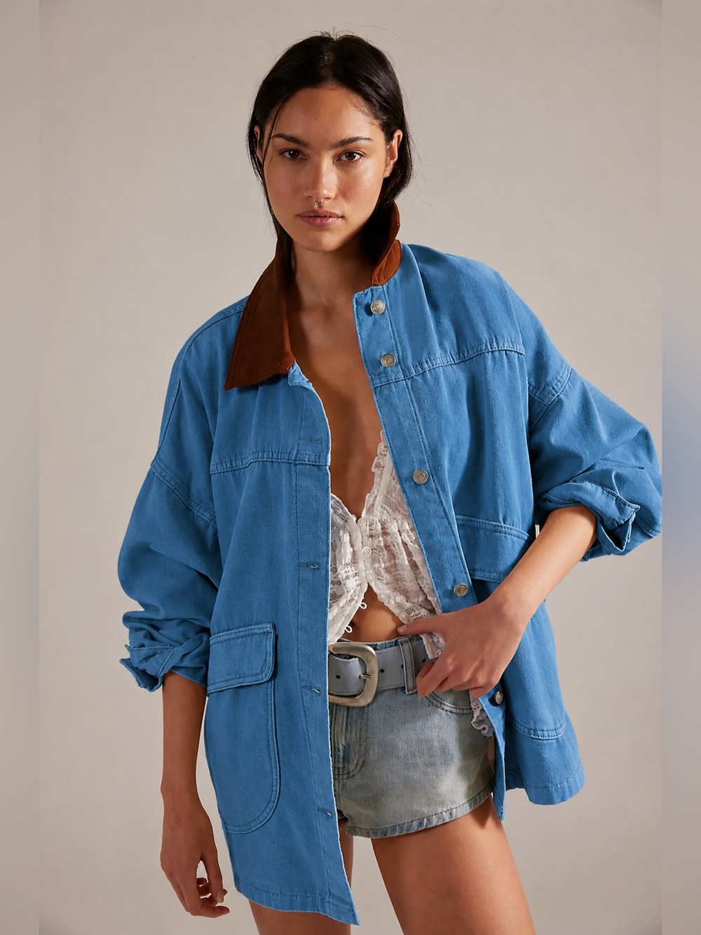 We The Free Lemon Denim Jacket Mari Blue